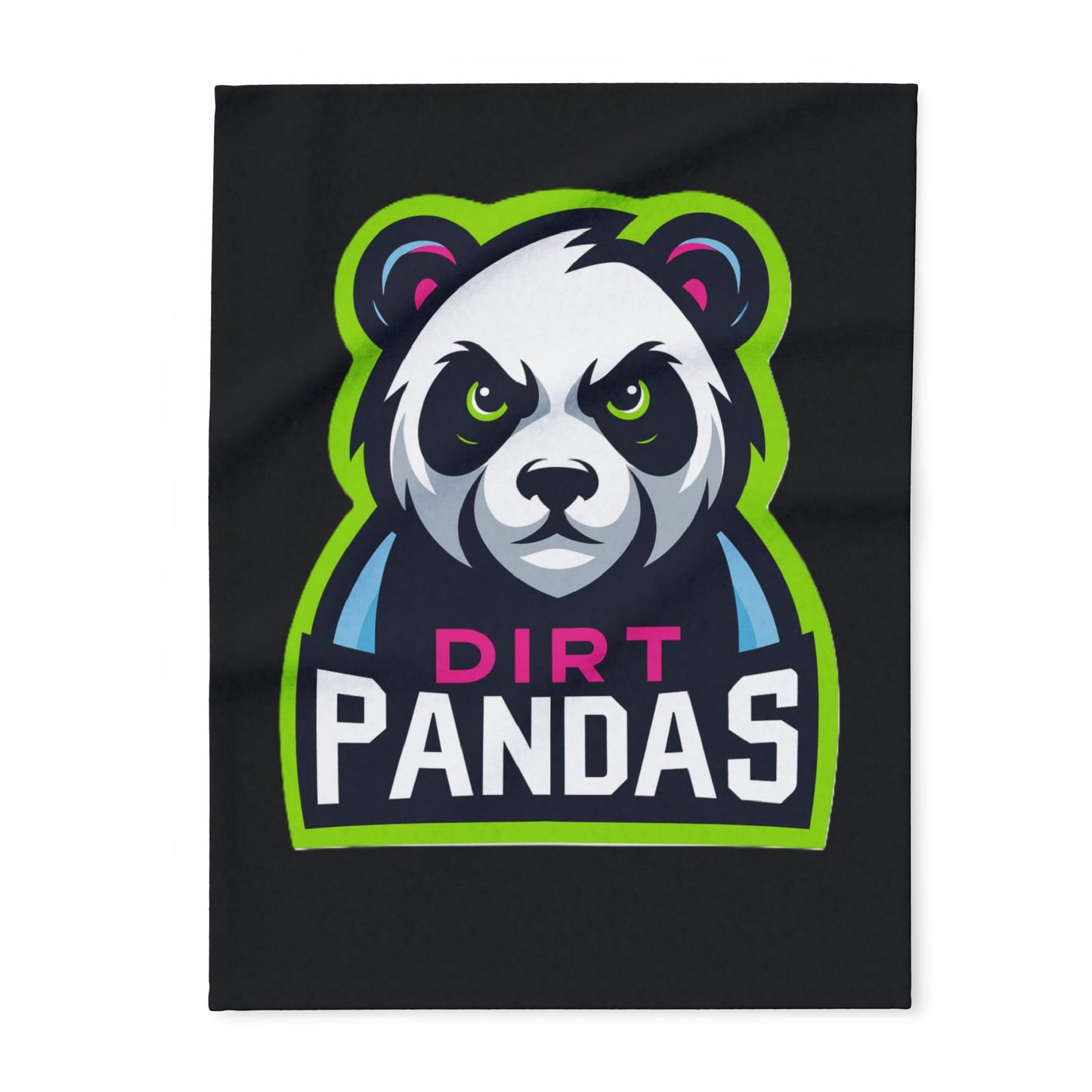 Dirt Pandas Fleece Blanket — Bold Panda Logo Throw for Gamers & Team Fans