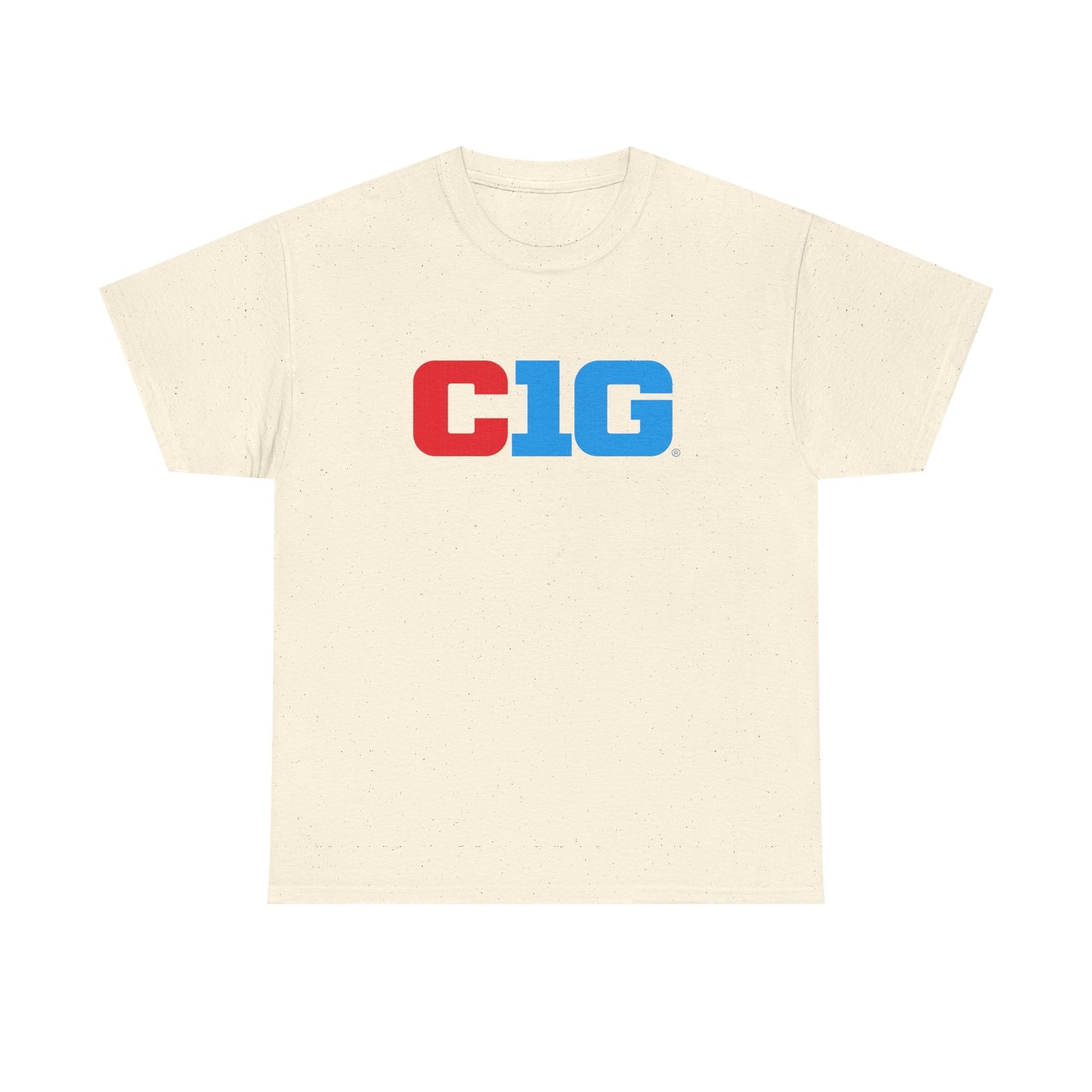 C1G Graphic Tee — Retro Red & Blue Logo T-Shirt
