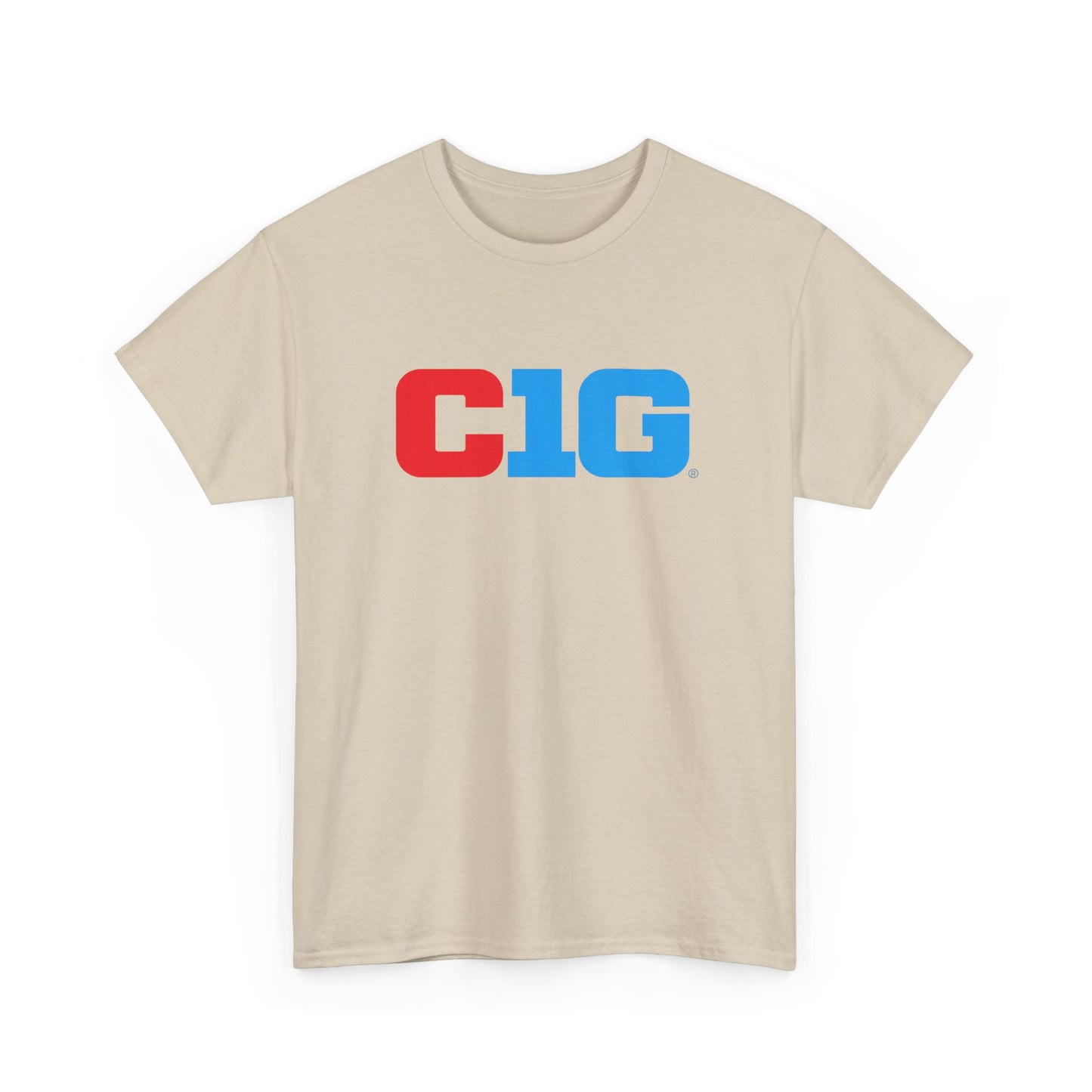 C1G Graphic Tee — Retro Red & Blue Logo T-Shirt