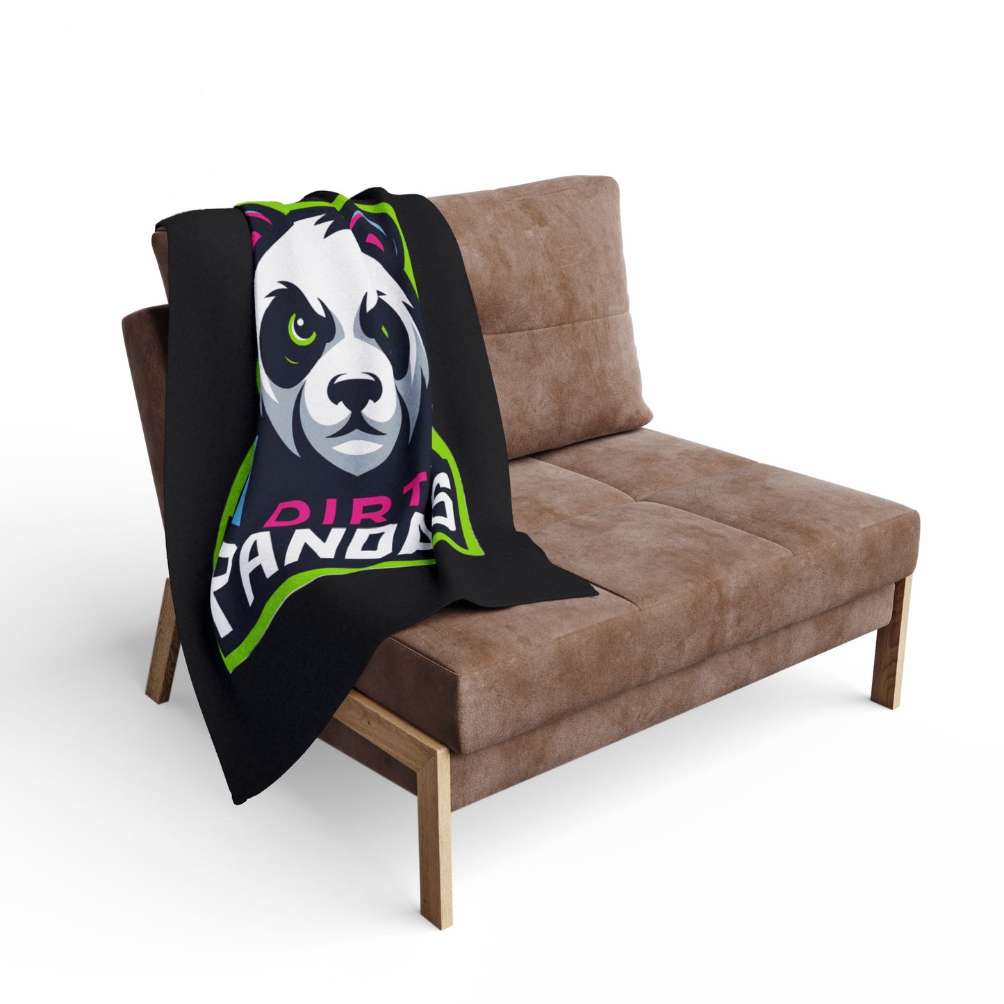 Dirt Pandas Fleece Blanket — Bold Panda Logo Throw for Gamers & Team Fans