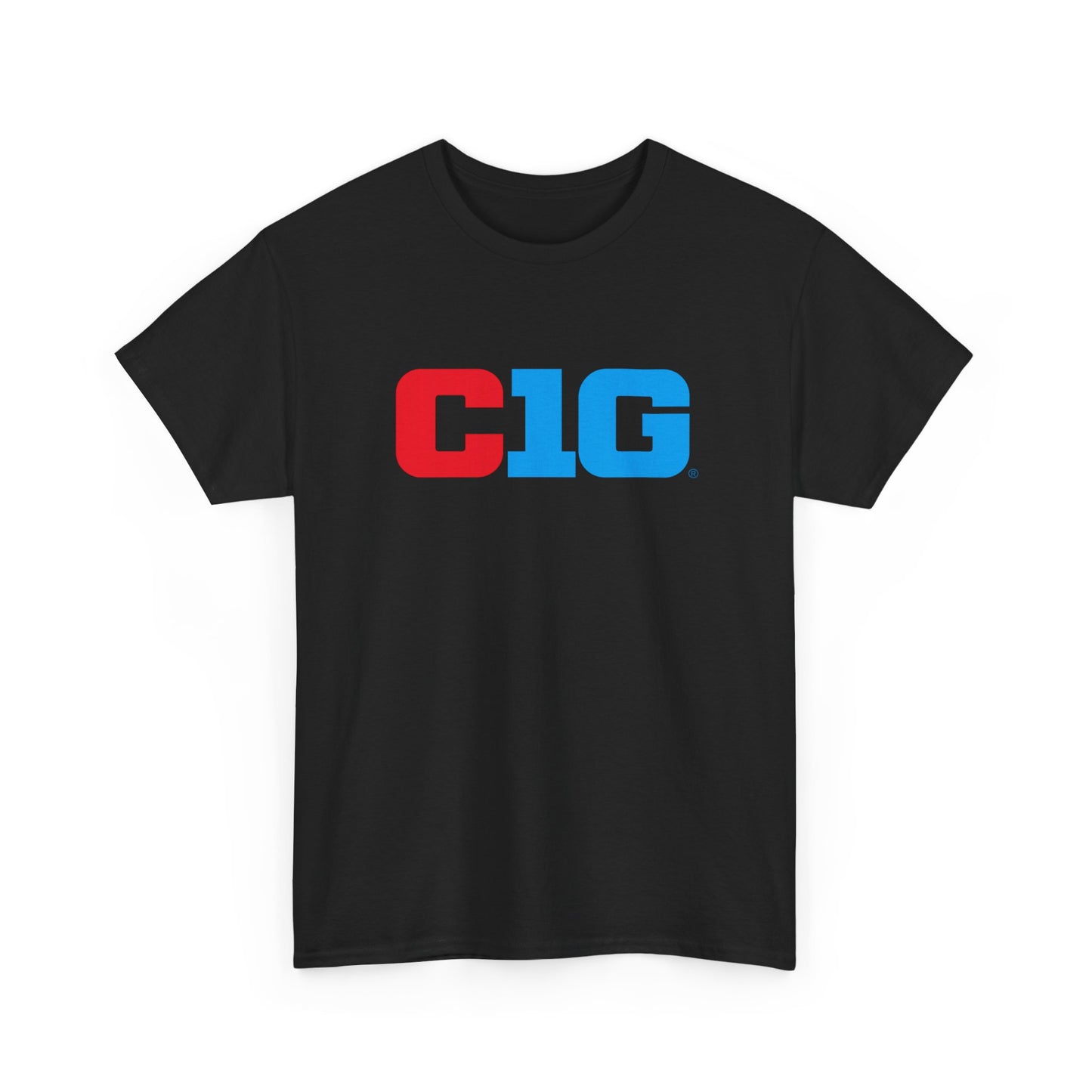 C1G Graphic Tee — Retro Red & Blue Logo T-Shirt