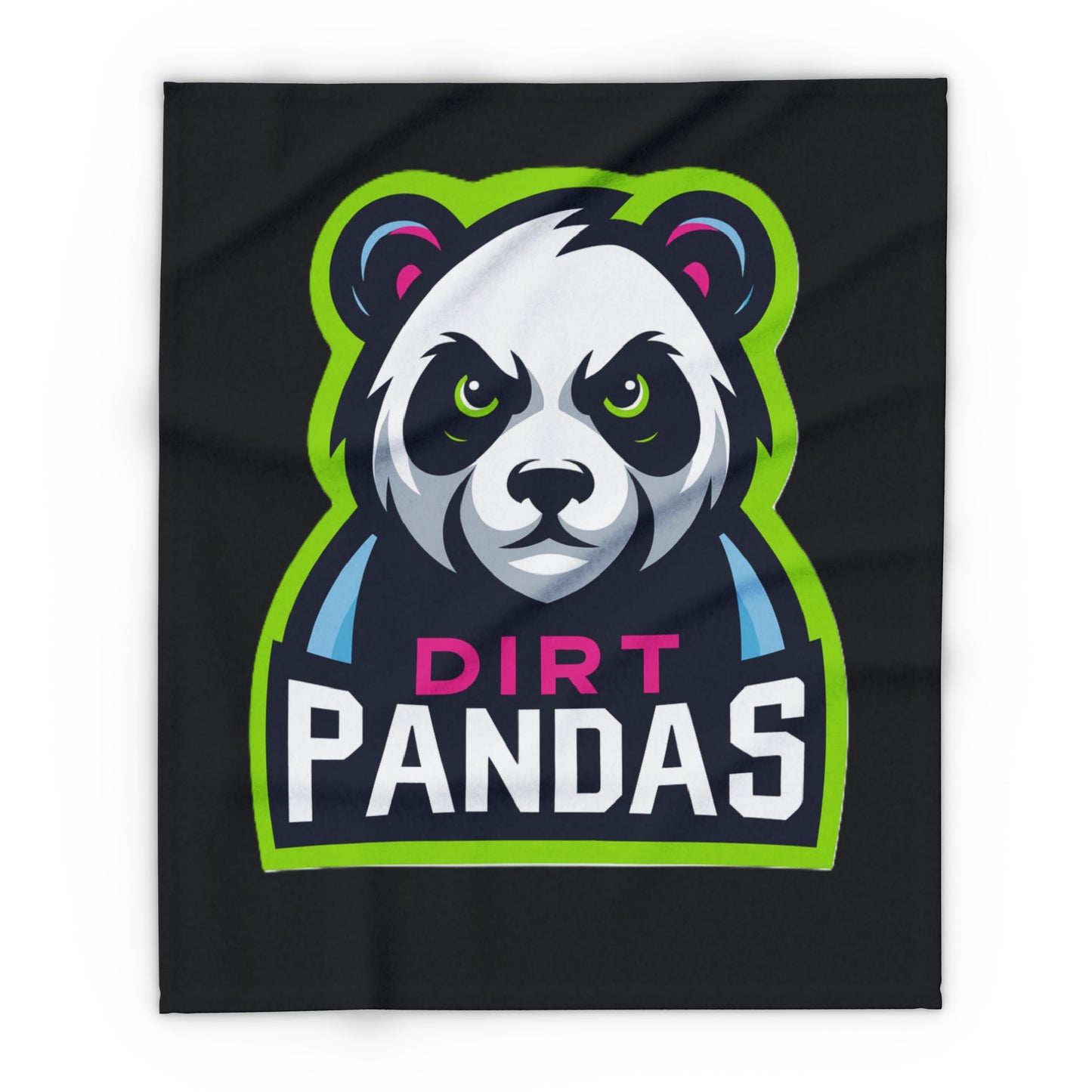 Dirt Pandas Fleece Blanket — Bold Panda Logo Throw for Gamers & Team Fans