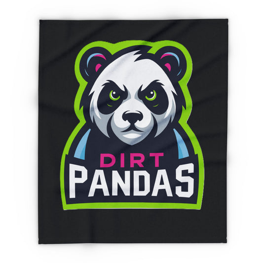 Dirt Pandas Fleece Blanket — Bold Panda Logo Throw for Gamers & Team Fans