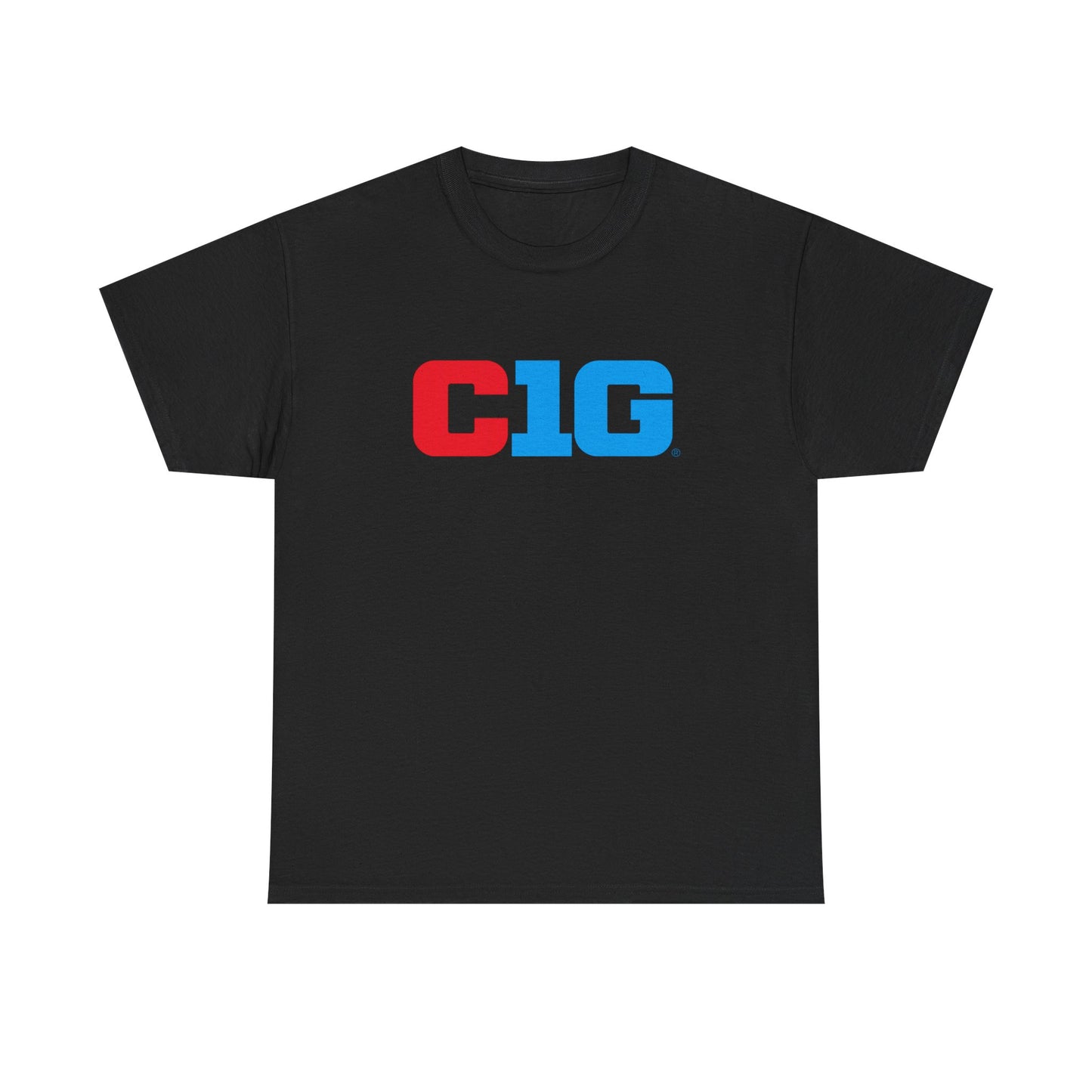 C1G Graphic Tee — Retro Red & Blue Logo T-Shirt