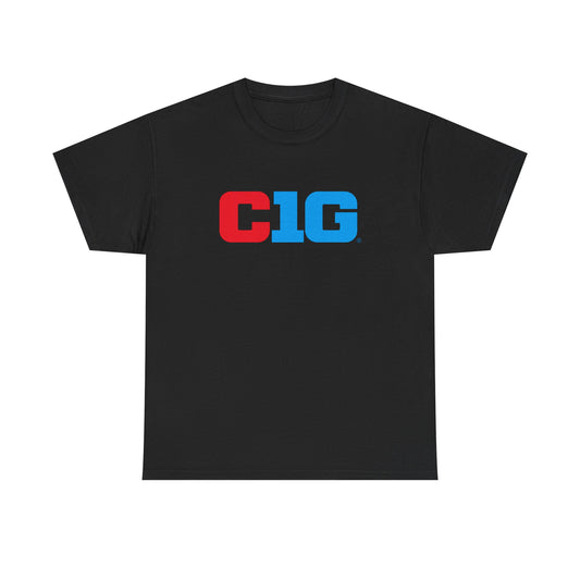 C1G Graphic Tee — Retro Red & Blue Logo T-Shirt