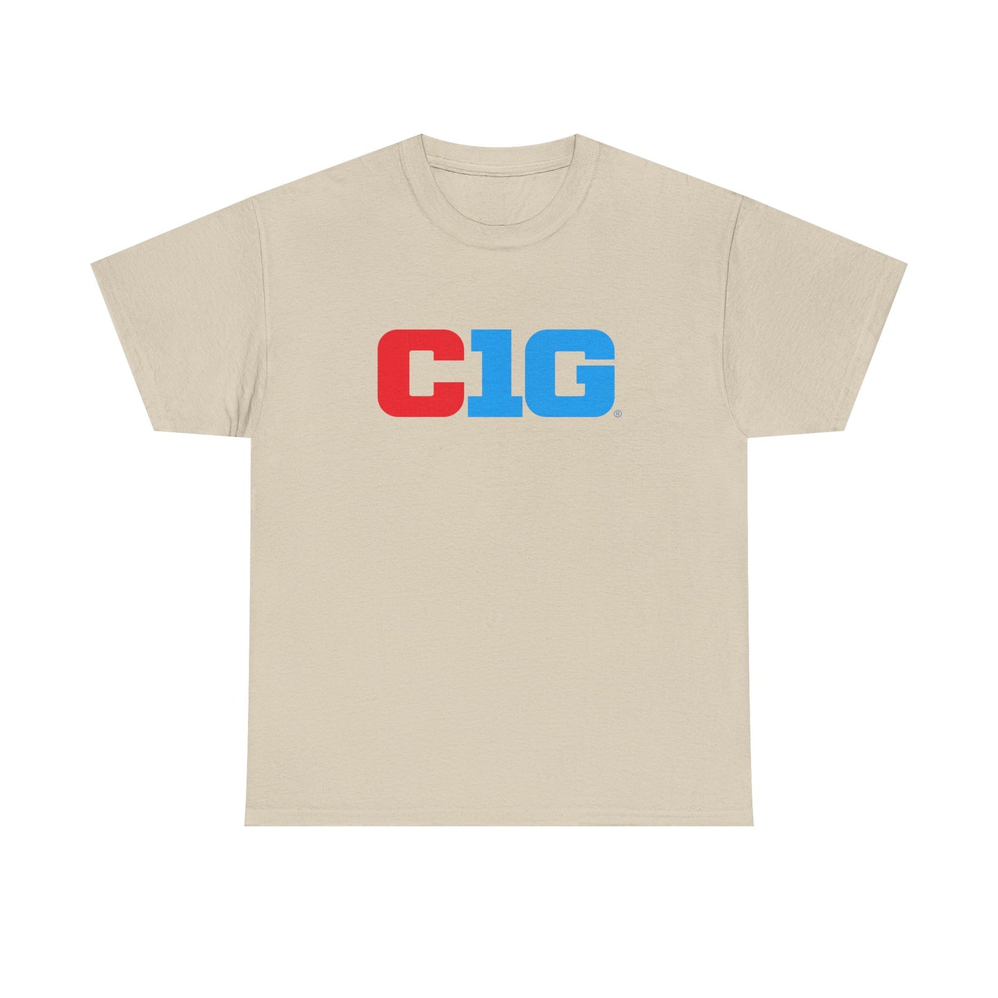 C1G Graphic Tee — Retro Red & Blue Logo T-Shirt