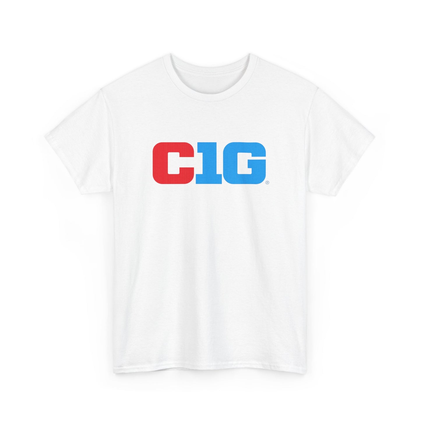 C1G Graphic Tee — Retro Red & Blue Logo T-Shirt