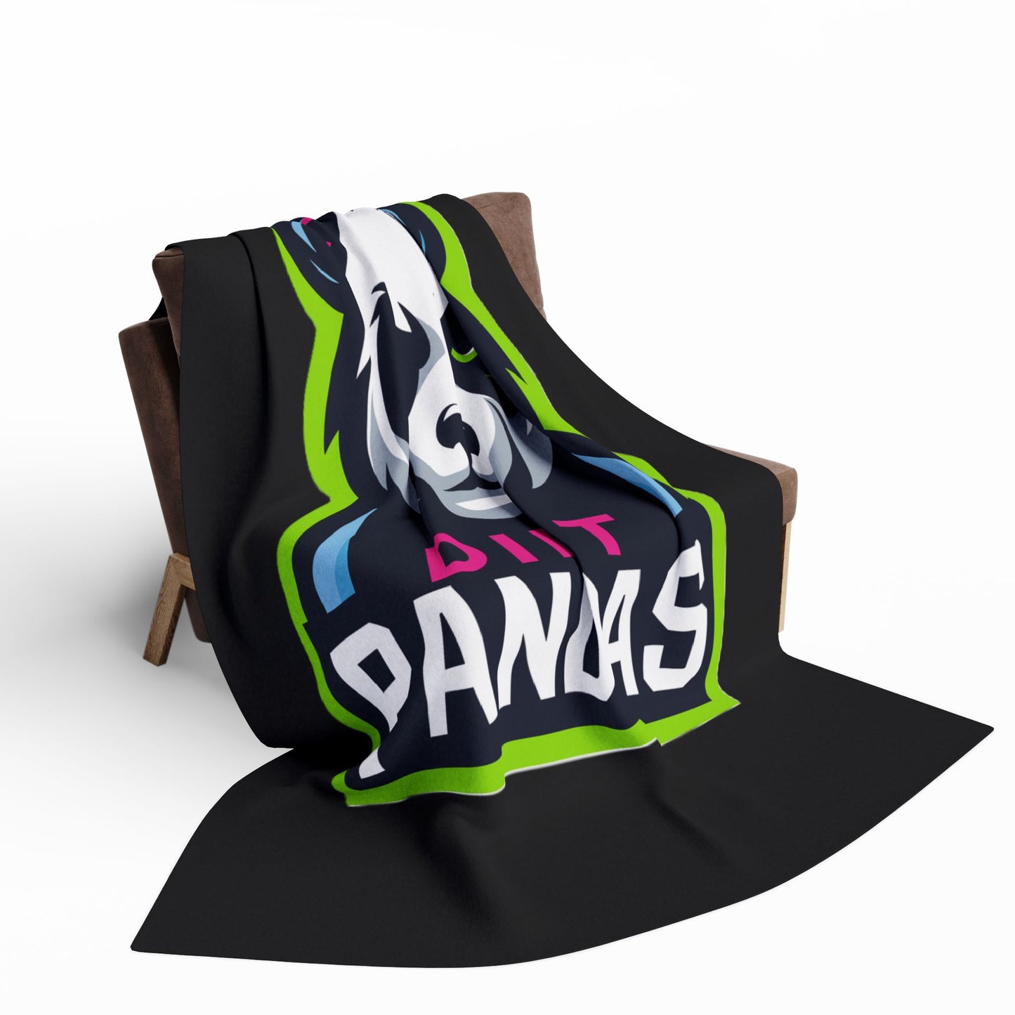 Dirt Pandas Fleece Blanket — Bold Panda Logo Throw for Gamers & Team Fans