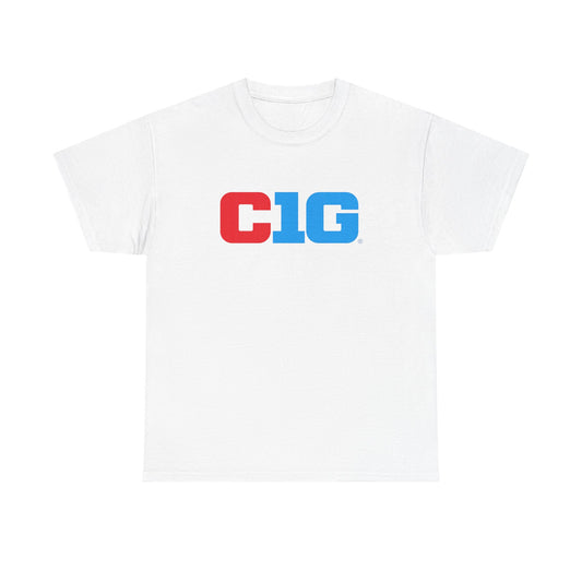 C1G Graphic Tee — Retro Red & Blue Logo T-Shirt
