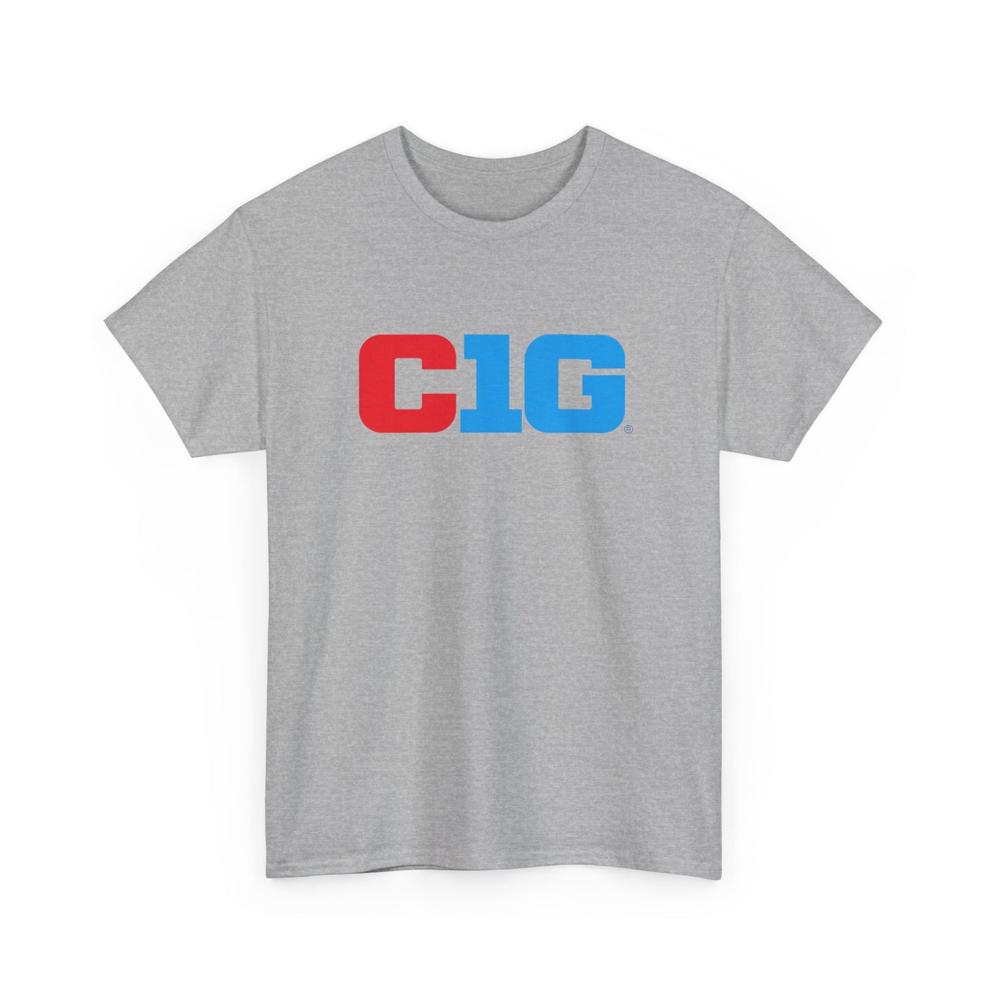 C1G Graphic Tee — Retro Red & Blue Logo T-Shirt