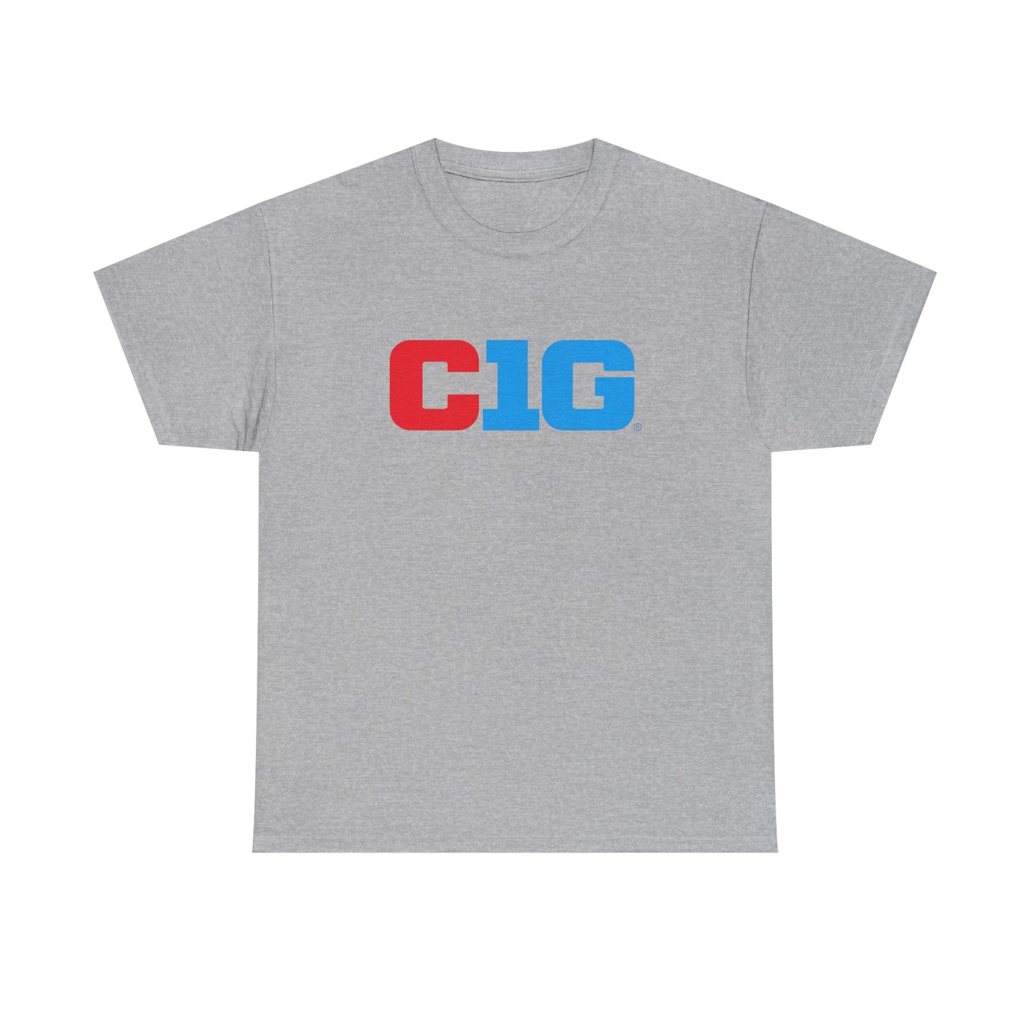 C1G Graphic Tee — Retro Red & Blue Logo T-Shirt